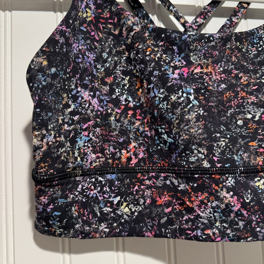 Lululemon Energy Longline Bra Medium Support Floral Spray Multi Size 8 - Picture 3 of 6